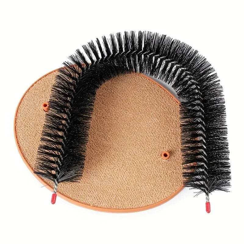 Arc de toilettage interactif pour chat – Brosse à friction & tampon à gratter