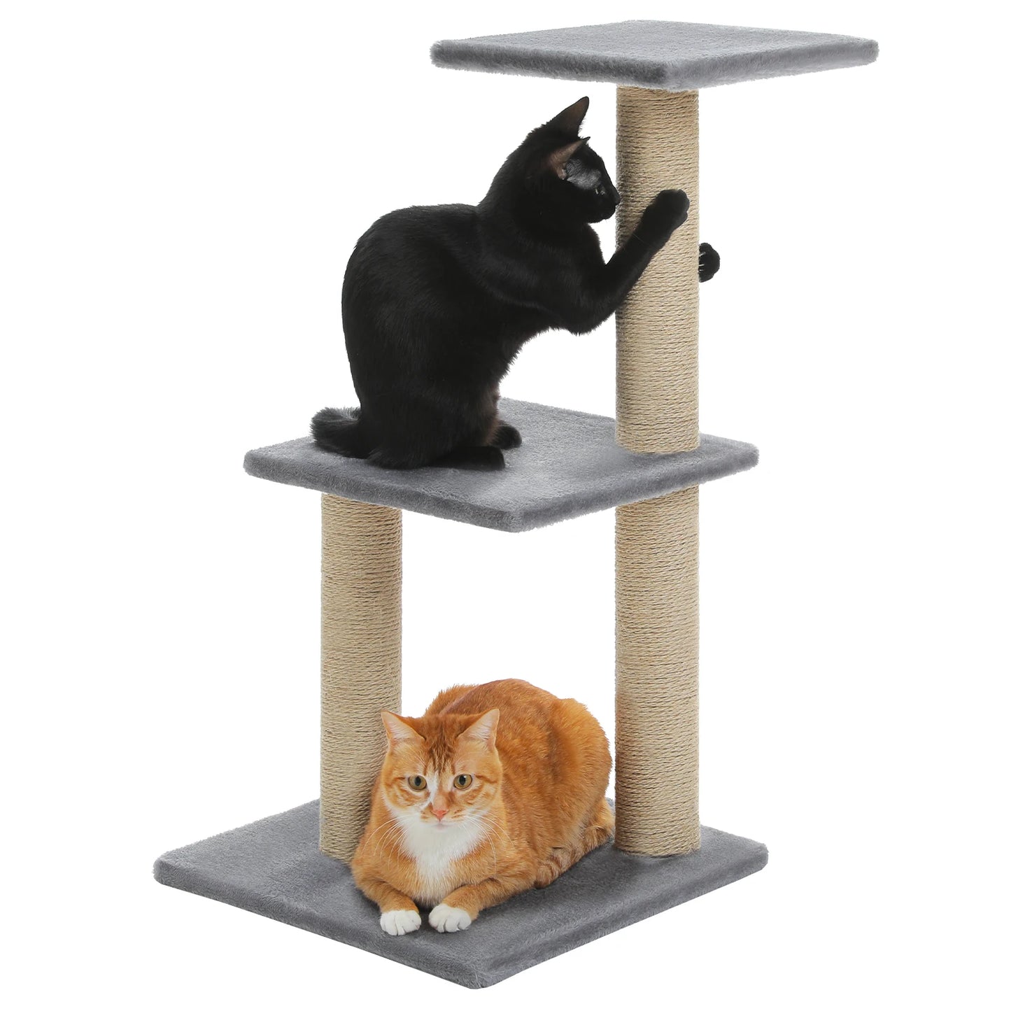 Arbre à chat gris pour intérieur – Tour d’activité avec hamac & griffoirs