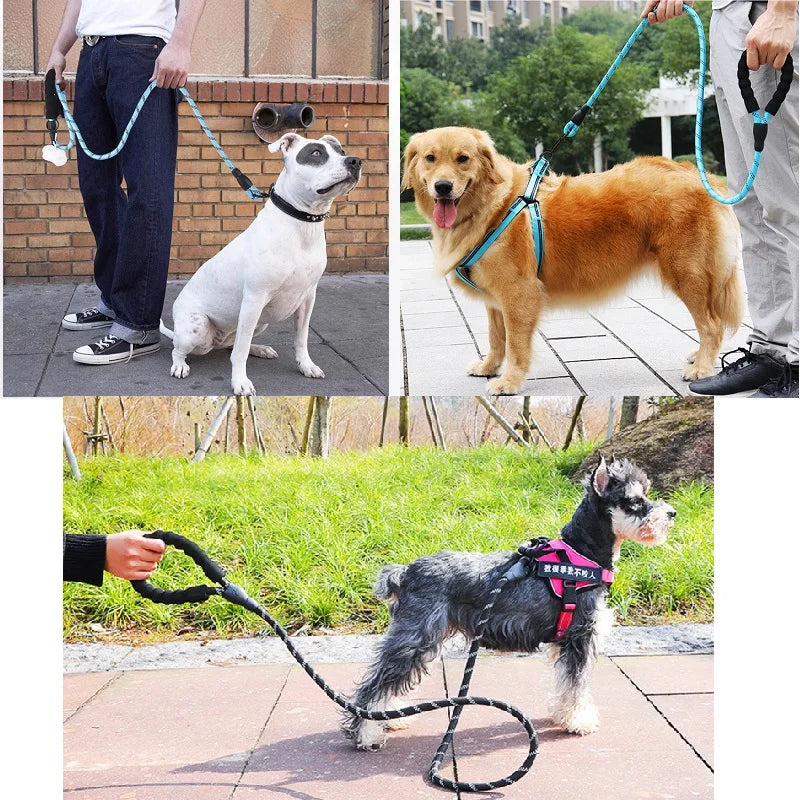 Laisse résistante pour chiens – 150 à 300cm, anti traction & haute visibilité