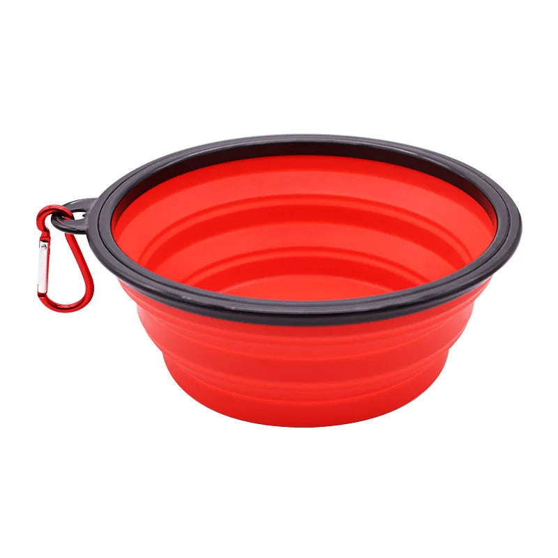 Bol pliable silicone 2 en 1 avec mousqueton