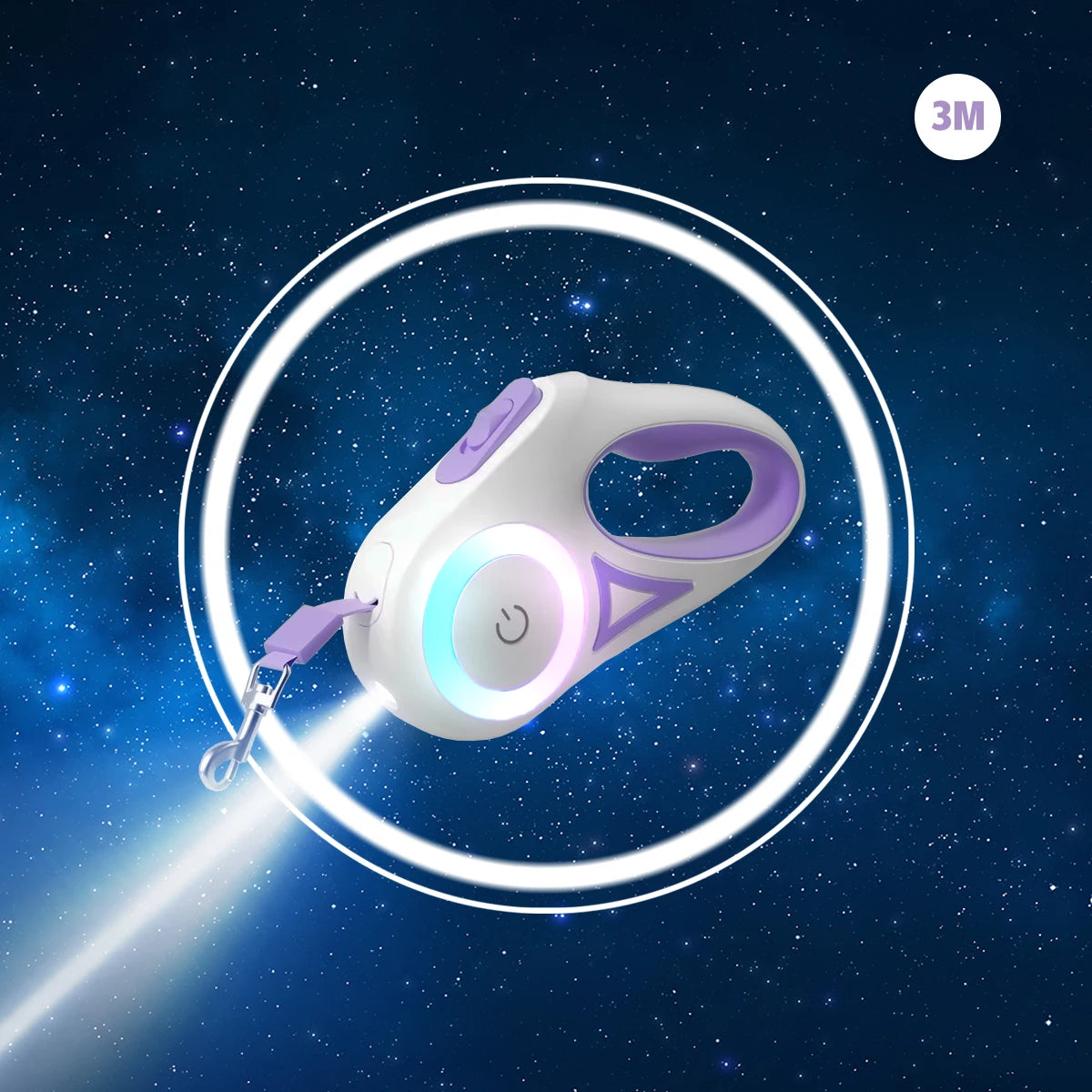 Laisse rétractable LED pour chien & chat – 3m/5m, avec lumière intégrée