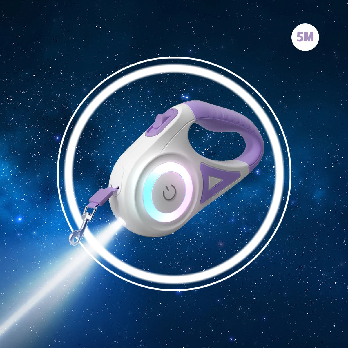 Laisse rétractable LED pour chien & chat – 3m/5m, avec lumière intégrée