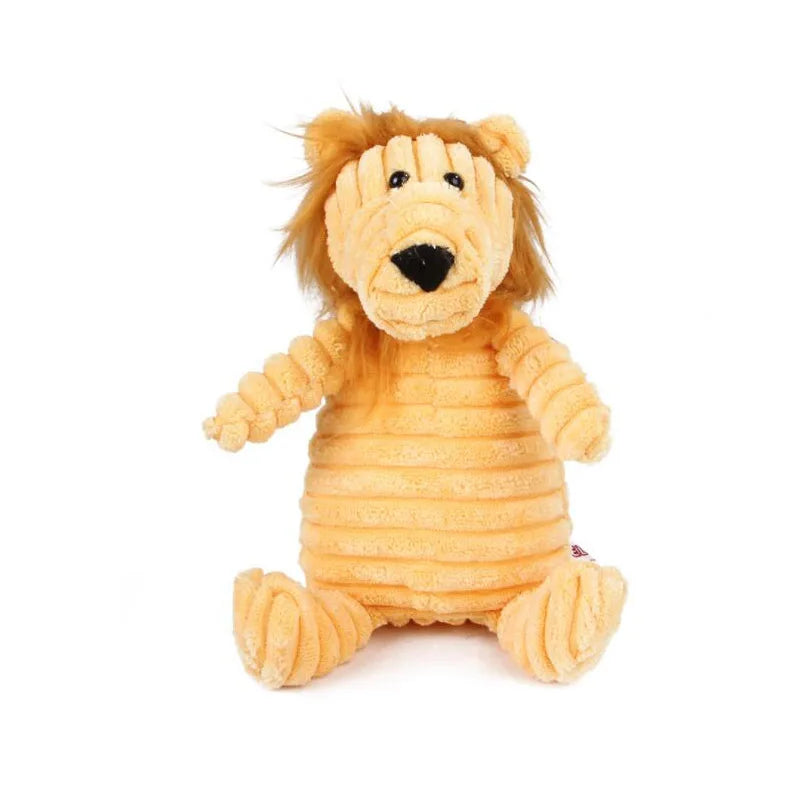 Jouet peluche velours côtelé chien – Résistant, sonore & amusant