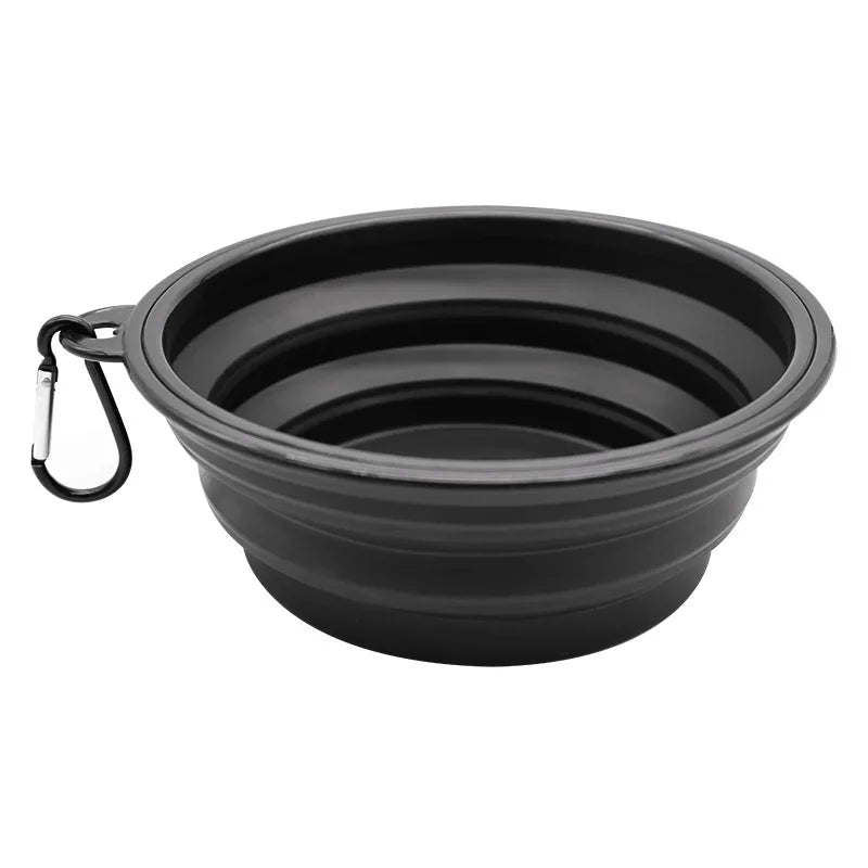 Bol pliable silicone 2 en 1 avec mousqueton
