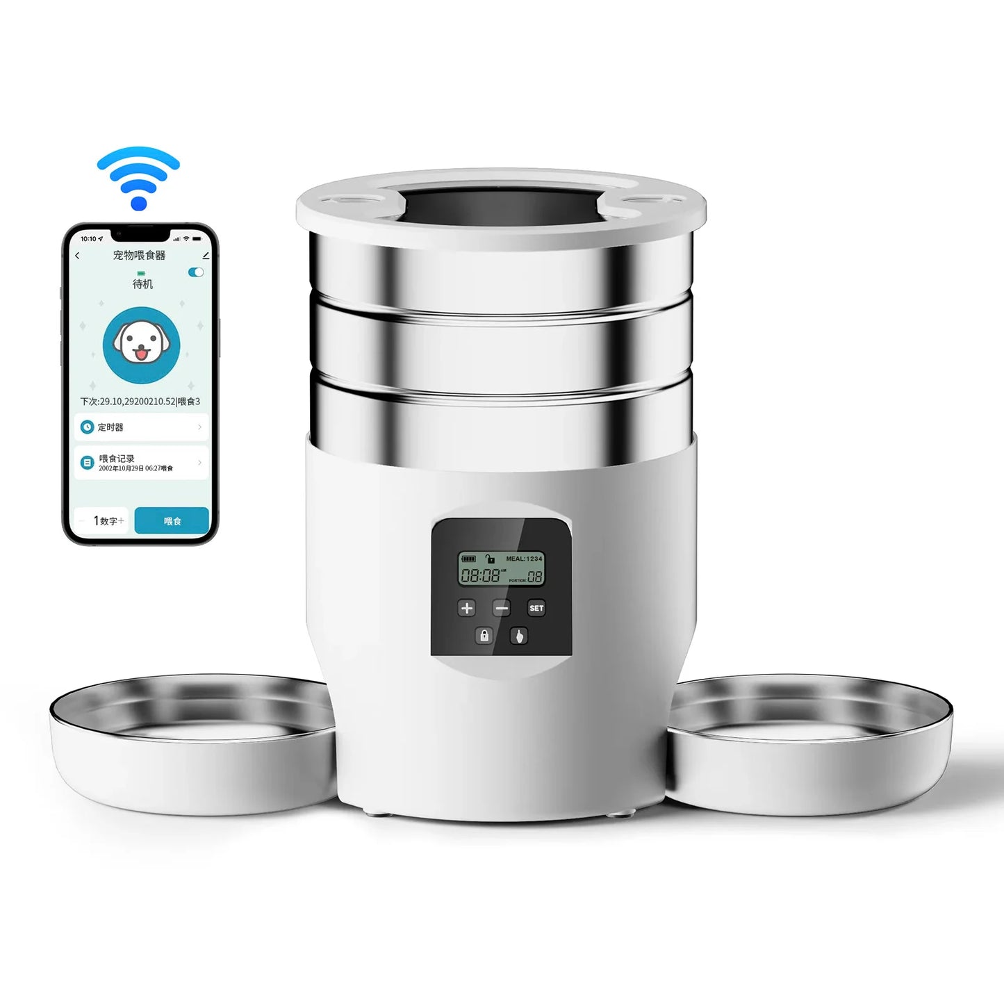 Mangeoire Wifi 4,5L Double Bol