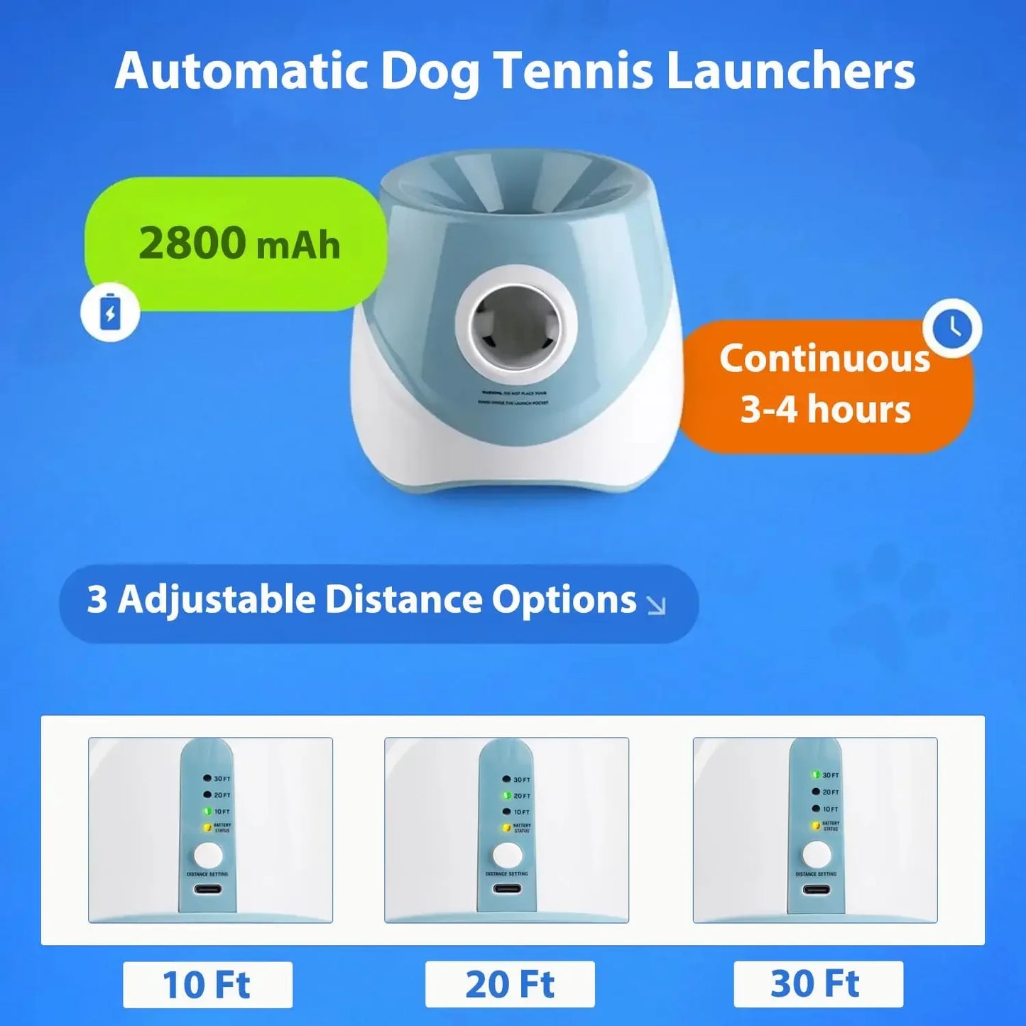 Lanceur de balles de tennis automatique pour chien – Jouet interactif rechargeable