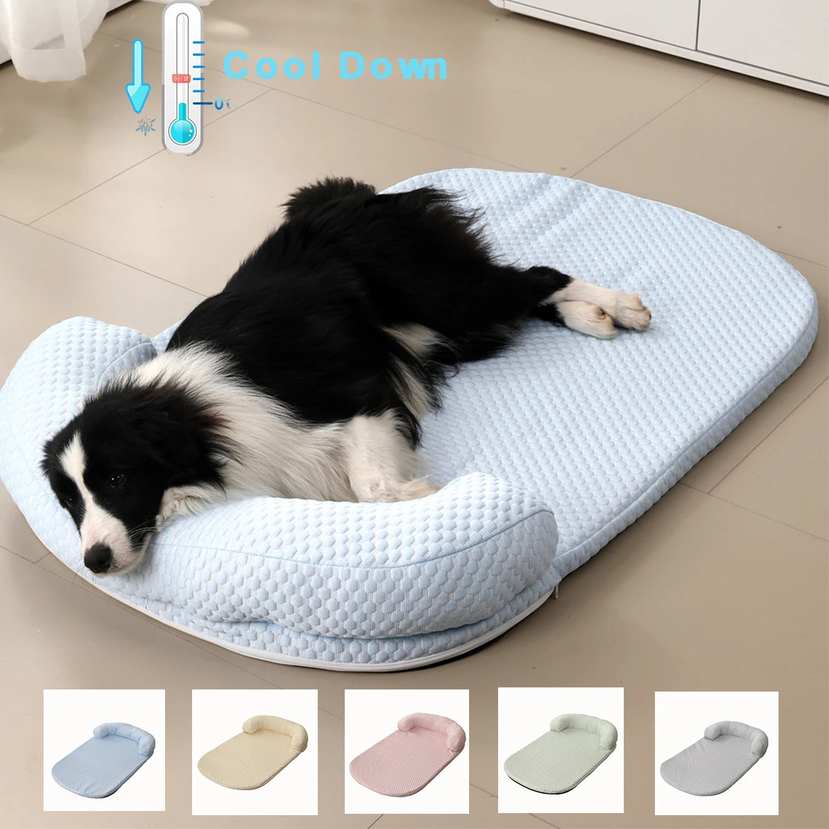 Grand coussin été pour chien – Lit rafraîchissant antidérapant & confortable