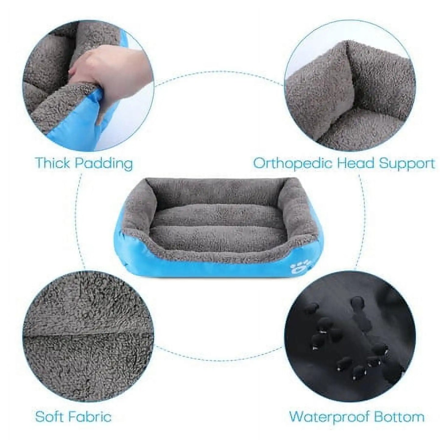 Maison d’hiver carrée pour chien & chat – Lit chaud avec tapis imperméable