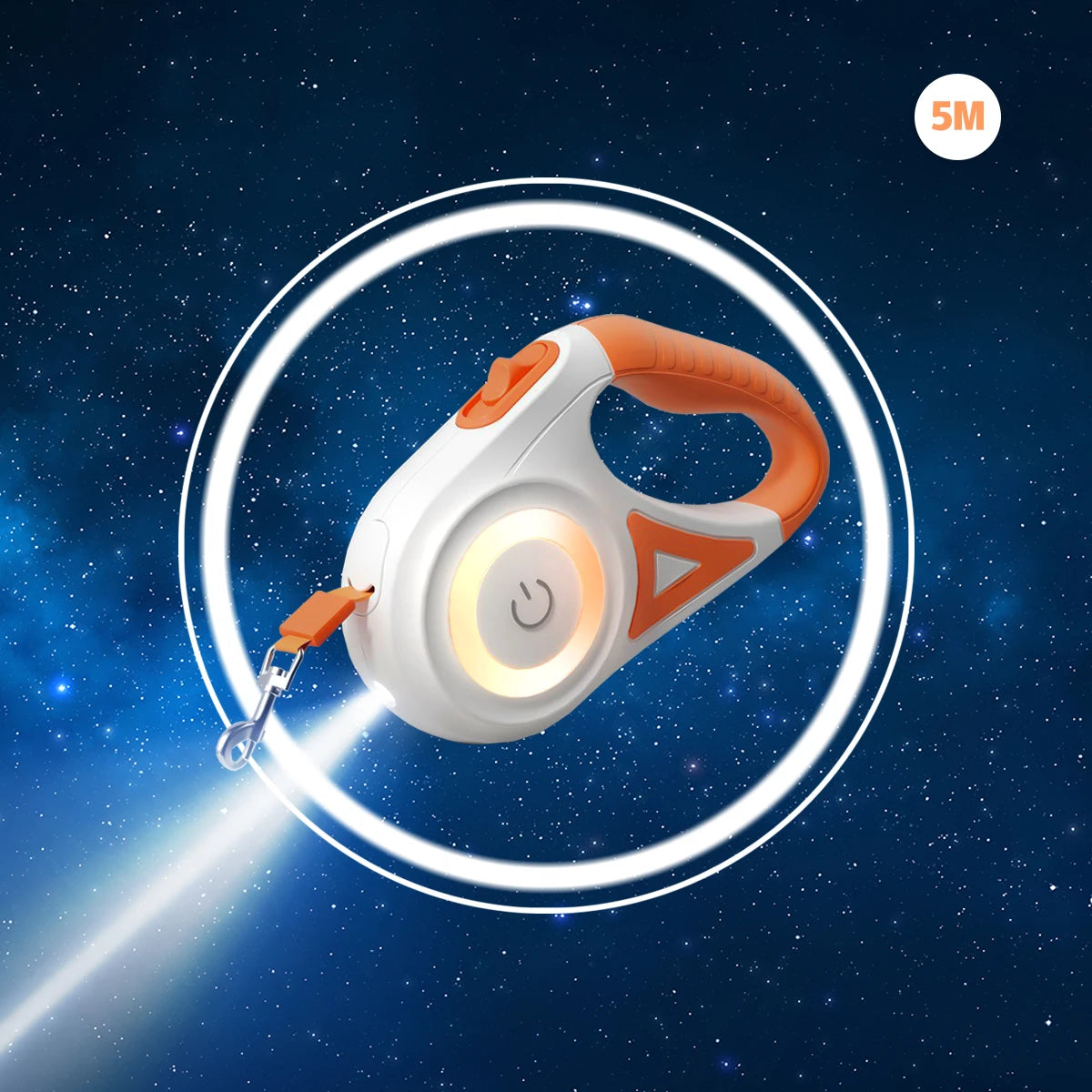 Laisse rétractable LED pour chien & chat – 3m/5m, avec lumière intégrée