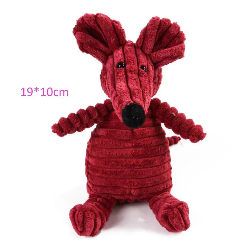Jouet peluche velours côtelé chien – Résistant, sonore & amusant