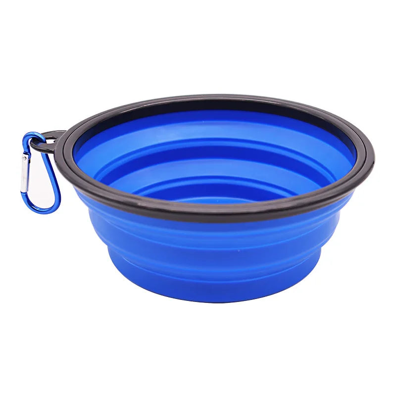 Bol pliable silicone 2 en 1 avec mousqueton