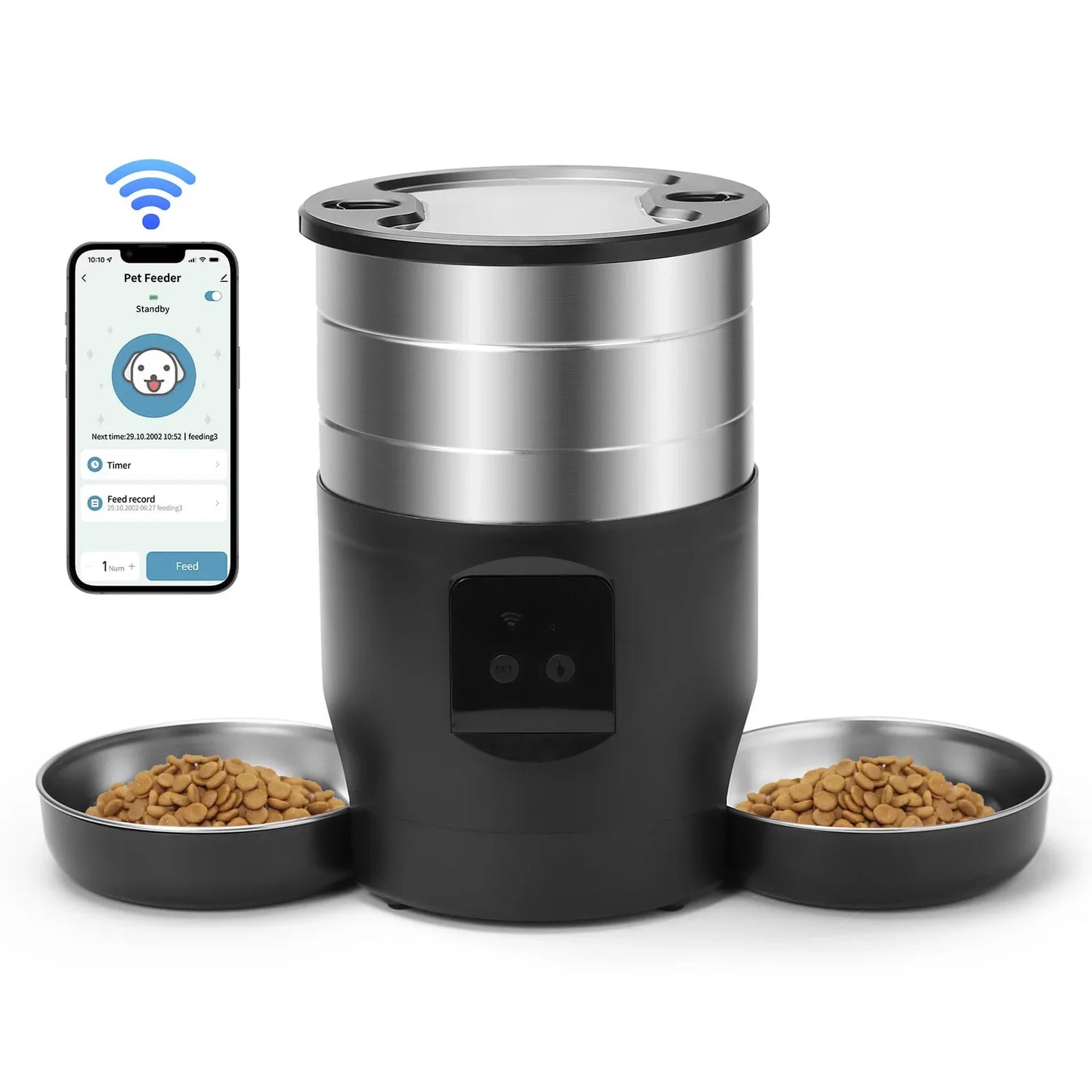 Mangeoire Wifi 4,5L Double Bol