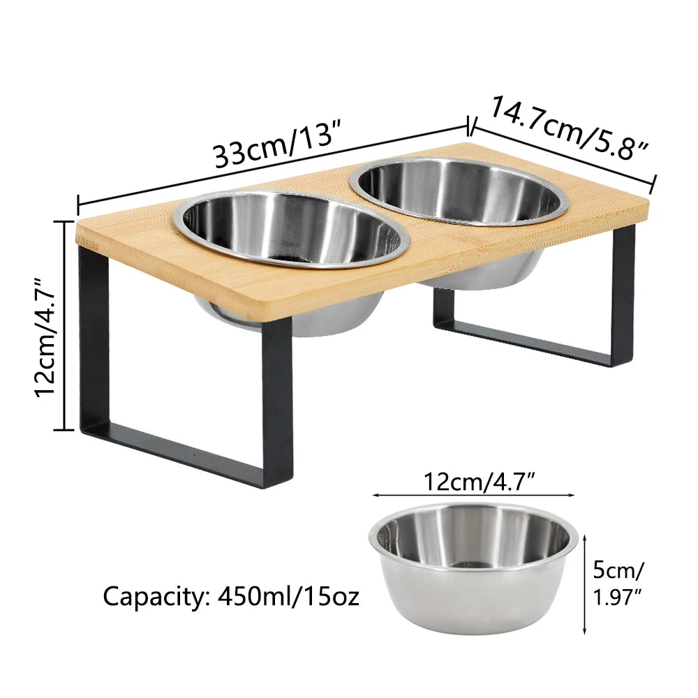 Mangeoire Bois & Inox 15°