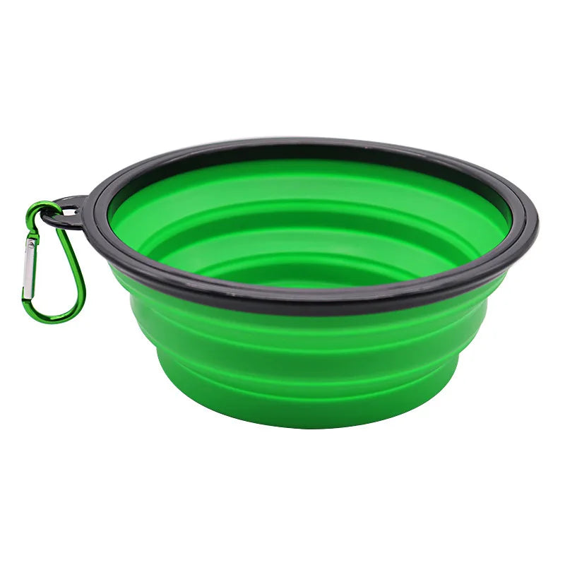 Bol pliable silicone 2 en 1 avec mousqueton