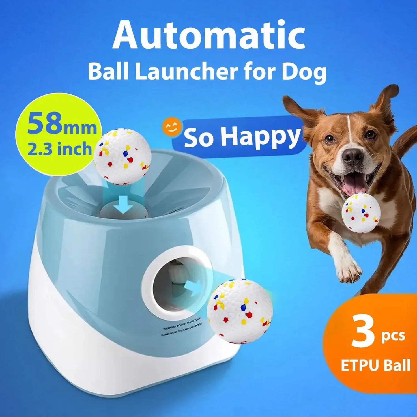 Lanceur de balles de tennis automatique pour chien – Jouet interactif rechargeable