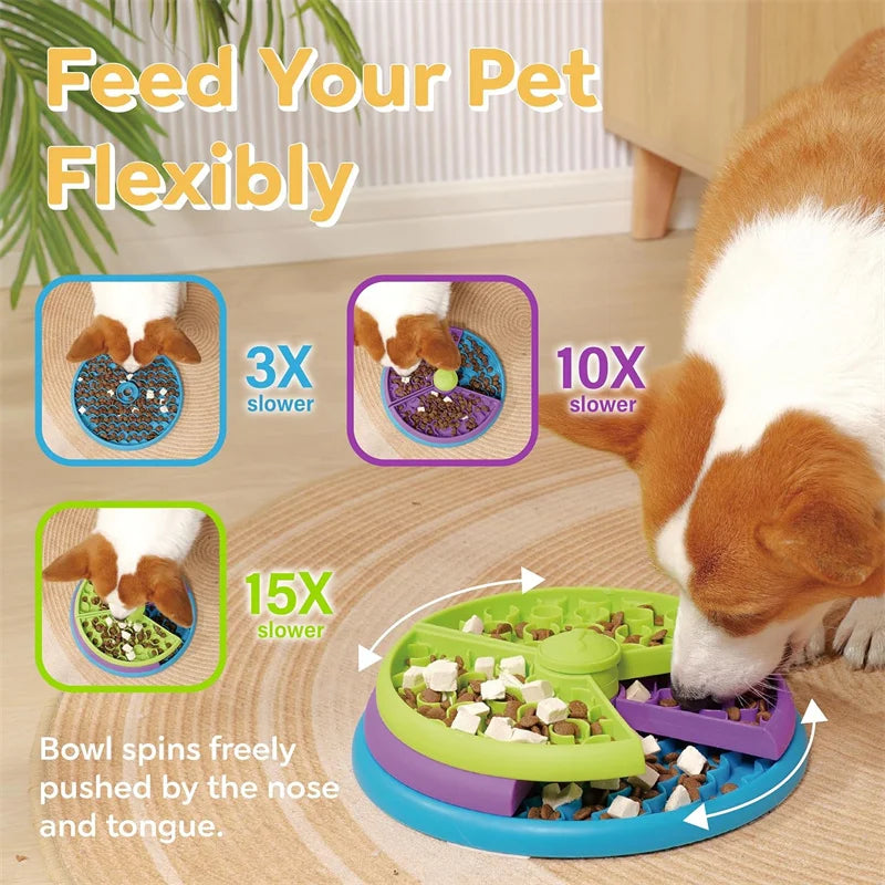 Bol anti glouton puzzle chien – Stimulation mentale & distributeur friandises