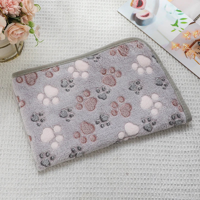Couverture en flanelle douce pour chien & chat – Motif pattes mignon & chaud