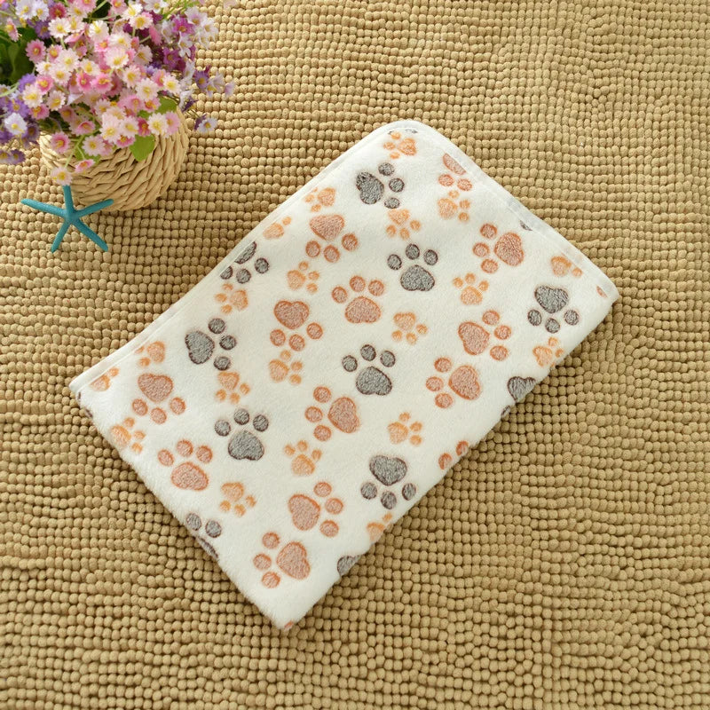 Couverture en flanelle douce pour chien & chat – Motif pattes mignon & chaud